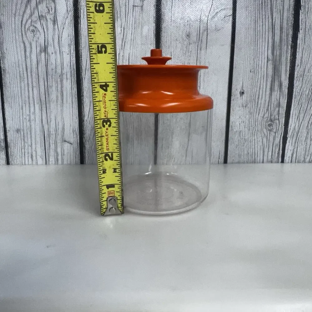 Vintage Tupperware Orange 2 1/4 Cup Canister #1477 With Push Button Lid